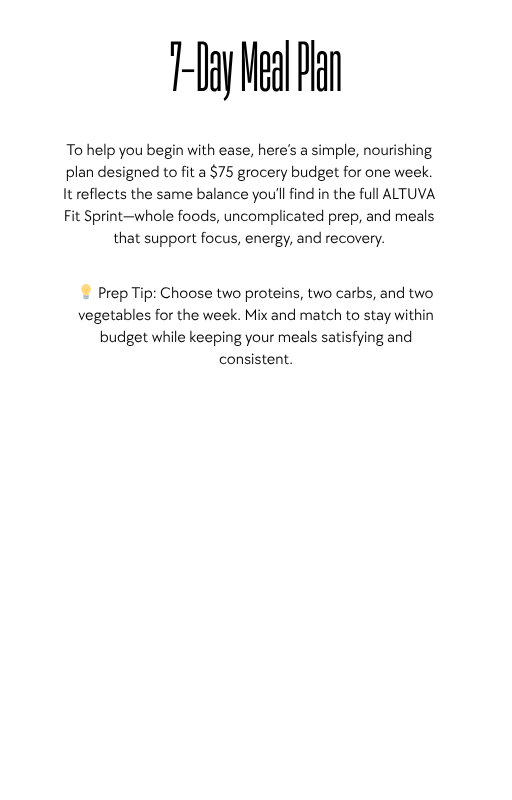 ALTUVA Fit — Foundational Sprint Freebie (Week 0 Prep Guide)